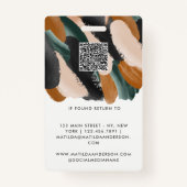 Badge Terracotta vert moderne miniature photo abstrait (Dos)