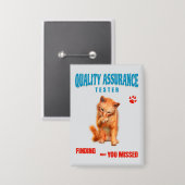 Badge Testeur QA Humour de chat (Recto/Verso)