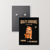 Badge Testeur QA Humour Félin (Recto/Verso)