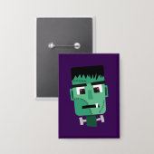 Badge Tête de monstre de Frankenstein (Recto/Verso)