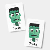 Badge Tête de monstre de Frankenstein (Avant & arrière)