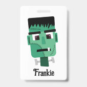 Badge Tête de monstre de Frankenstein (Arrière)