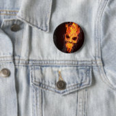 Badge Tête de mort en flammes (En situation)