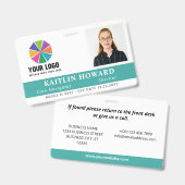 Badge Téton clair avec ID de l'employé de photo de logo (Avant & arrière)