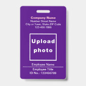 Badge Texte Avec Photo D'employé Violet (Avant)