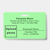 Badge Texte basé sur la photo de l'employé Rectangle Ver (Avant)