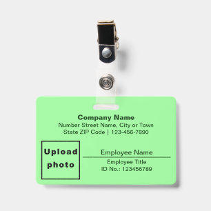 Badge Texte basé sur la photo de l'employé Rectangle Ver