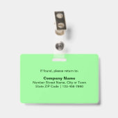 Badge Texte basé sur la photo de l'employé Rectangle Ver (Arrière avec clip)