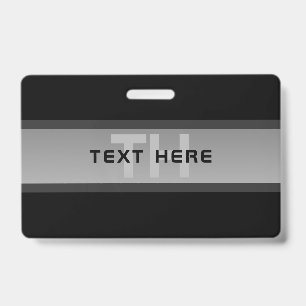 Badge Texte en calques personnalisable moderne Noir et
