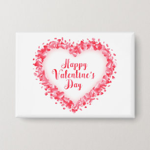 Badge Texte Heureuse Sainte-Valentin Avec Cadre Rose-232