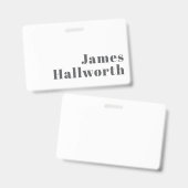 Badge Texte moderne élégant et rétro | Gris (Avant & arrière)