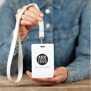 Badge Texte personnalisé Votre logo ici Nom de l'ID en
