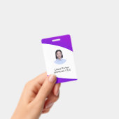 Badge Texte photo personnalisé de l'employé de l'entrepr (À main)