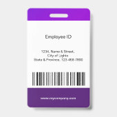 Badge Texte photo personnalisé de l'employé de l'entrepr (Dos)