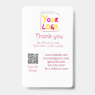 Badge texte Q R simple minimal ajoutez votre logo/dessin