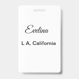 Badge Texte simple minimal ajoutez votre nom lieu ville