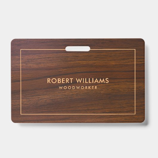 Badge Texture de bois brun foncé (Avant)