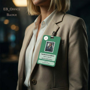 Badge Texture de cuir vert exécutif personnalisé avec lo