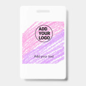Badge Texture de paillettes roses simples avec ajout de  (Arrière)