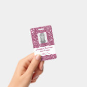 Badge Texture de scintillement rose faux avec texte pers (Manuel / portable)