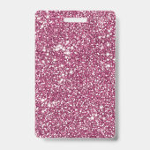 Badge Texture de scintillement rose faux avec texte pers (Arrière)