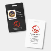 Badge Texture de tissu noir modèle de photo soins de san (Avant & arrière)