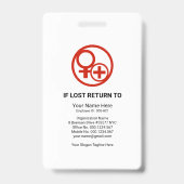 Badge Texture de tissu noir modèle de photo soins de san (Arrière)