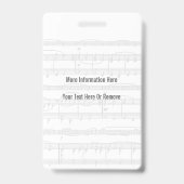 Badge Thème de clavier de piano de passage d'accès de (Arrière)