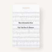 Badge Thème de clavier de piano de passage d'accès de (Dos)