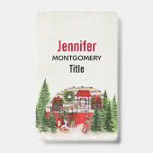 Badge Thème extérieur du camping de Noël Trailer (Arrière)