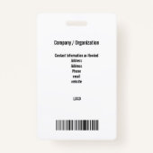 Badge Thème politique Insigne d'identification de sécuri (Dos)