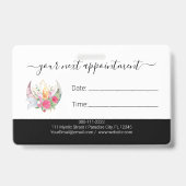 Badge Thérapeute Cristaux Plumes Fleurs Boho Moon (Arrière)