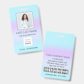 Badge Thérapeute de photo de code-barres  Infirmière méd (Avant & arrière)