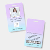 Badge Thérapeute de photo de code-barres Infirmière Méde (Avant & arrière)