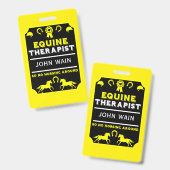 Badge Thérapeute équin cheval (Avant & arrière)