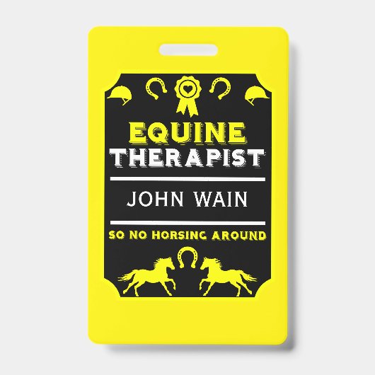 Badge Thérapeute équin cheval (Avant)