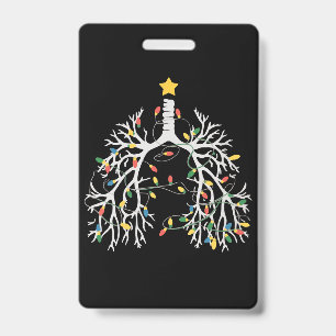 Badge Thérapeute respiratoire Noël Poumon Équipe infirmi