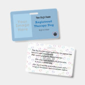 Badge Thérapie ID chien avec logo (Avant & arrière)