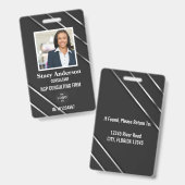 Badge Titre de l'employé de la société commerciale ID de (Avant & arrière)