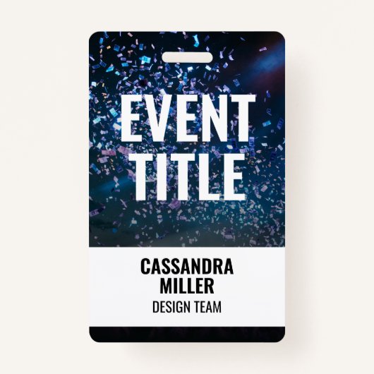 Badge Titre de l'événement avec le pass Arrière - plan p (Devant)