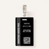 Badge Titre de l'événement avec le pass Arrière - plan p (Dos avec clip)