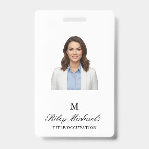 Badge Titre de monogramme élégant noir simple