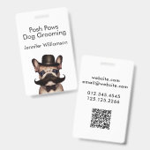 Badge Toiletteur pour chiens Code QR drôle (Avant & arrière)
