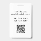 Badge Toiletteur pour chiens Code QR drôle (Arrière)