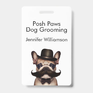 Badge Toiletteur pour chiens Code QR drôle