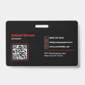 Badge Toiture du bâtiment Red Triangle moderne Code QR (Arrière)