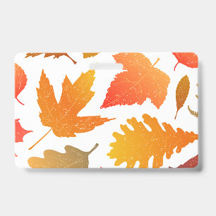 Badge Tombant pour l'Automne – Motif de Feuilles Confort