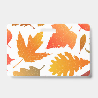 Badge Tombant pour l'Automne – Motif de Feuilles Confort