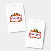 Badge Tonight movie Theatre Marquee (Front & Back)