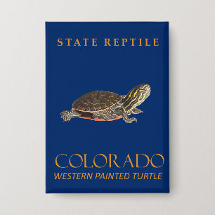 Badge Tortue peinte de l'Ouest bébé du territoire du Col